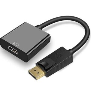GD PRODUCTS Display Port to Hdmi Adapter, 1080P Display Port Dp to Hdmi Cable Male to Female Port Support Video & Audio Compatible with Computer, Pc, Monitor, Projector, HDTV (Not Bidirectional)