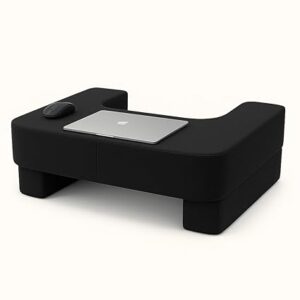 The White Willow Lapdesk for Laptops, Study, and Reading-Hard Foam Lap Desk with Ergonomic Design for Gaming, Arm Rest & Reading-Perfect for Bed, Floor & Sofa-Black
