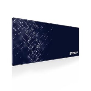 STRIFF Extended Size (800 mm x 300 mm x 2 mm) Gaming Mouse Pad| Stitched Edges| Non-Slip Rubber Base|Computer Laptop|Keyboard Mouse Pad for Office & Home (Divine Blue)