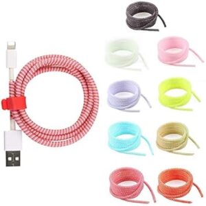 BKN® Spiral Triple Colors Cable Cord Protectors Winders for Mobile Phone Charging Cable Earphones (Multicolors 1.7 Meter, Pack of 1)