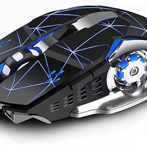 Offbeat® Alpha Bluetooth 5.1 + 2.4 Ghz Wireless Gaming Mouse, 7D Buttons Mouse, 3 DPI Modes 1600:2400:3200 mice for ipad, Mac Book, Tablet, PC, Smart TV, C Type Charging