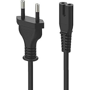 TECH-X 5.9 Feet 2-pin Universal Replacement AC Power Cord Cable Wire for LED TV, Play Station,Printer,Laptop PC Notebook Computer, Tape Recorder, Camera