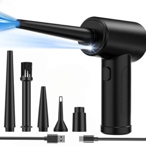High-Speed Compressed Air Duster, Cordless 51,000 RPM Electric Blower with 3-Speed Modes & LED Light, 6000mAh Rechargeable Air Pump Cleaner for Computer, Keyboard, Electric Devices