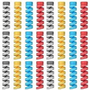 EDNITA 30Pcs Spiral Cable Protector Chargers Cable Protector Data Cable Protective Sleeve Headphone Saver Charger Protective Case for Phone, USB, All type of Wires Multicolor
