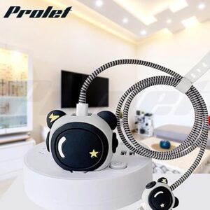 Prolet Cable Protector with 3D Cute Pattern for iPhone Charger only 18W & 20W, Data Line Wire Saver Charging Cable Charger Protective Cable,Full Protection Cover 4 in 1-Black Astronaut