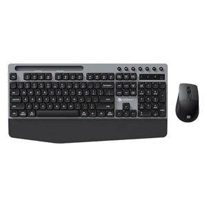 Portronics Key10 Combo Wireless Keyboard and Mouse Set with Wrist Rest, Multimedia Hotkeys, USB Receiver, Adjustable DPI, AI Assistance, Long Key Life & Click Life for PC & Laptop (Grey)