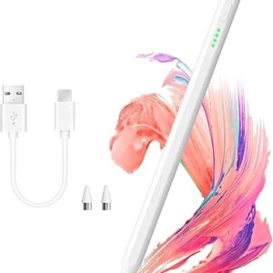 EDNITA Universal Stylus Pen Magnetic Adsorption for iPad 10th/9th Generation iPads with Palm Rejection, Tilt Tech, Precise Pencil for iPads 2018-2024 Pack of-1 (White)