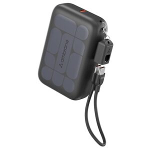 Ambrane Mini Size 10000mAh Powerbank, Very Small Size - Perfect for Hands, Pockets, Bags, in-Built Type C Cable, 22.5W Fast Charging, for iPhone, Android, Other Devices (PowerMini 10, Black)