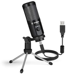 Maono AU-PM461TR USB Condenser Mic for PC and Singing, Recording Microphone with Mic Gain for Gaming, Podcast, Studio, Vlogging