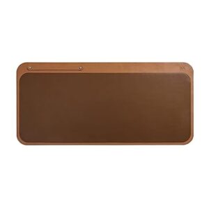 DailyObjects Dart Large Premium Vegan Leather Desktop/Laptop Desk Mat for Work from Home/Office/Gaming | Cable Organiser & Hideway Storage | Extended Mousepad & Water-Resistant - Tan - Model - R1