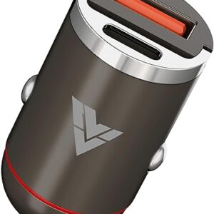 DR VAKU® ESSENVOLT 65W Car Charger Fast Charging Dual Port Type C PD PPS 65W + 18W QC 3.0 USB Car Mobile Laptop Adapter for iPhone 16/15/14/13 etc., Samsung All Series, Tablets, & Android Smartphones