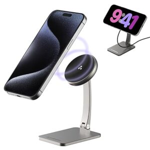 Ambrane Qi2 & Magsafe 15W Wireless Charger with Latest Qi2 for iPhone 16/16 Plus/16 Pro/16 Max, iPhone 15/15 Plus/15 Pro/15 Pro Max & Other Devices, Foldable + Free Magnetic Ring (AerosynQ S1, Gold)